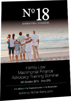 Family Law Matrimonial Finance Advocacy Training Seminar Image